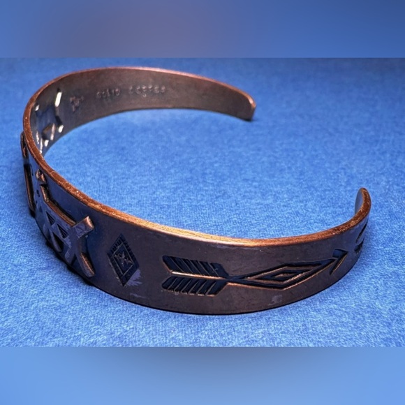 Bell Trading Post Copper Bracelet Southwestern Geometric Designs 1960s Original - Picture 7 of 8
